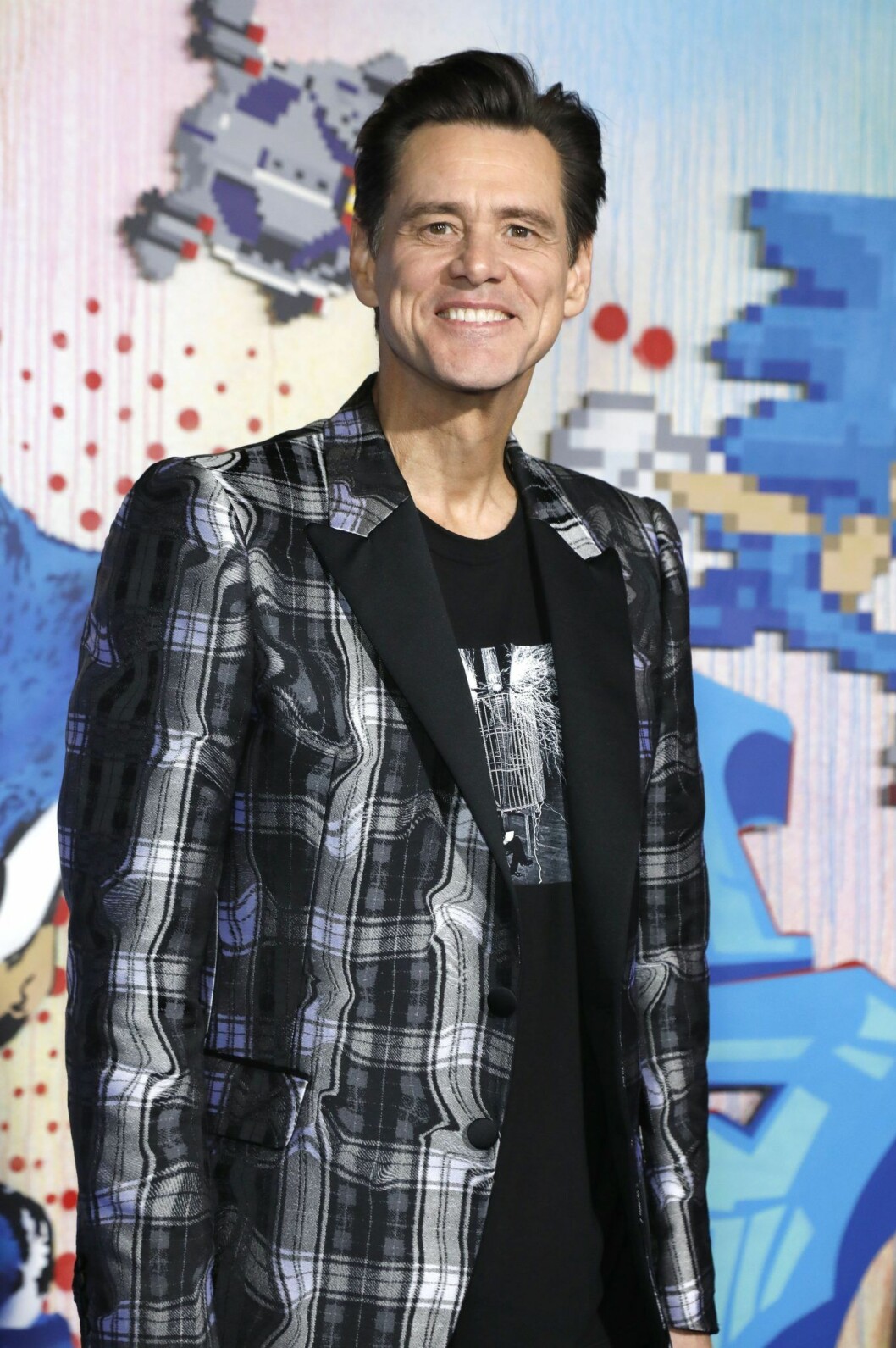 Jim Carrey i rutor kostym