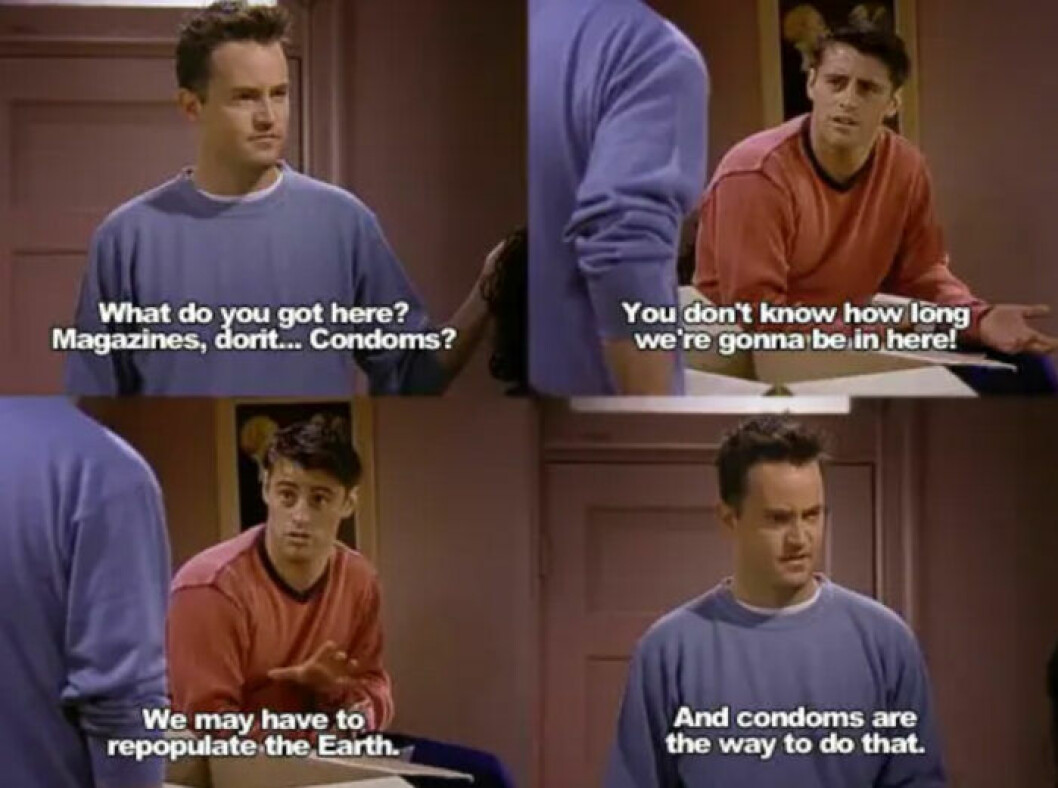 Joey och Chandler om kondomer 