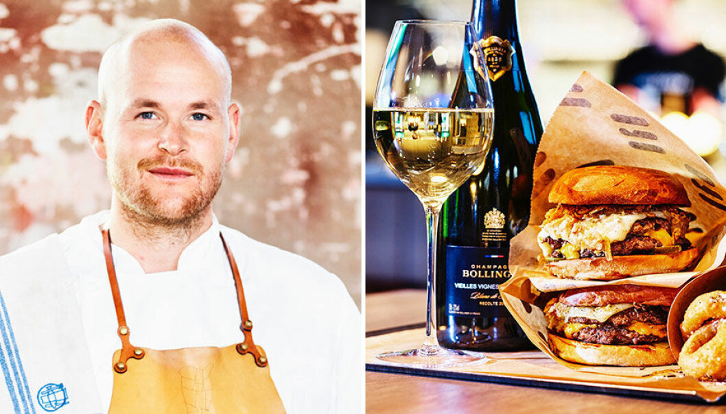 Johan Jureskog matchar burgare med champagne.