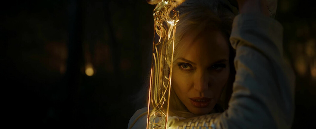Angelina Jolie som krigaren Thena i Eternals.