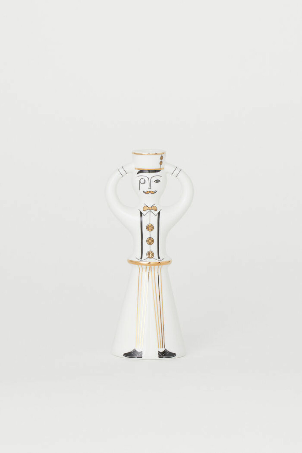 Prydnadsgubbe i vitt, guld och svart från Jonathan Adler x H&M