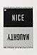 Matta med texten Nice/Naughty i svart och grått