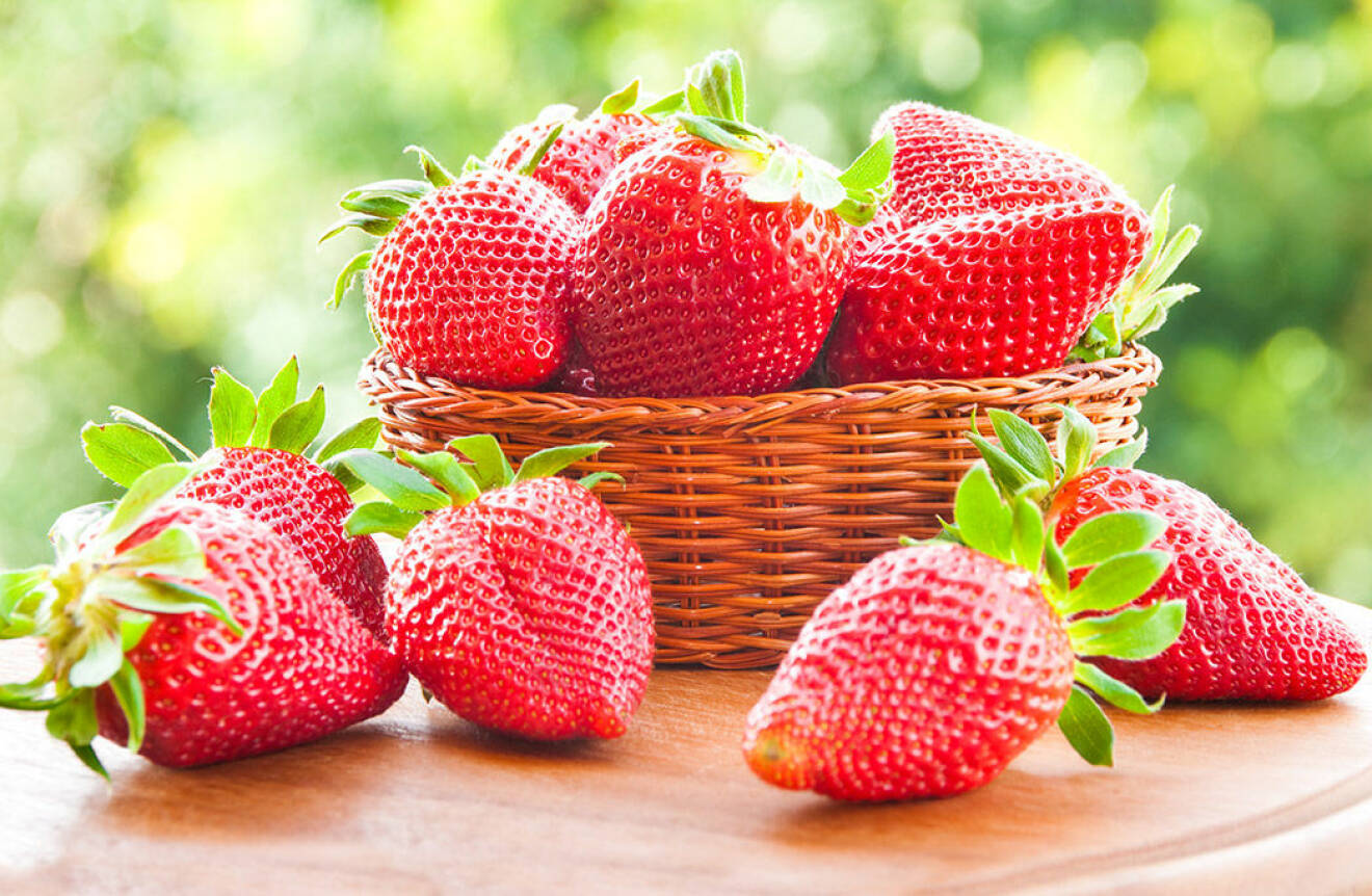 Färska jordgubbar är gott och nyttigt! 