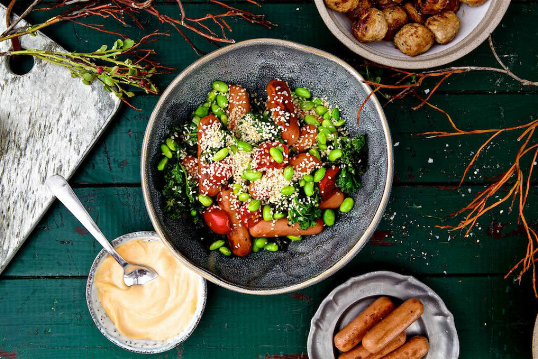 Recept på vegetarisk julbowl