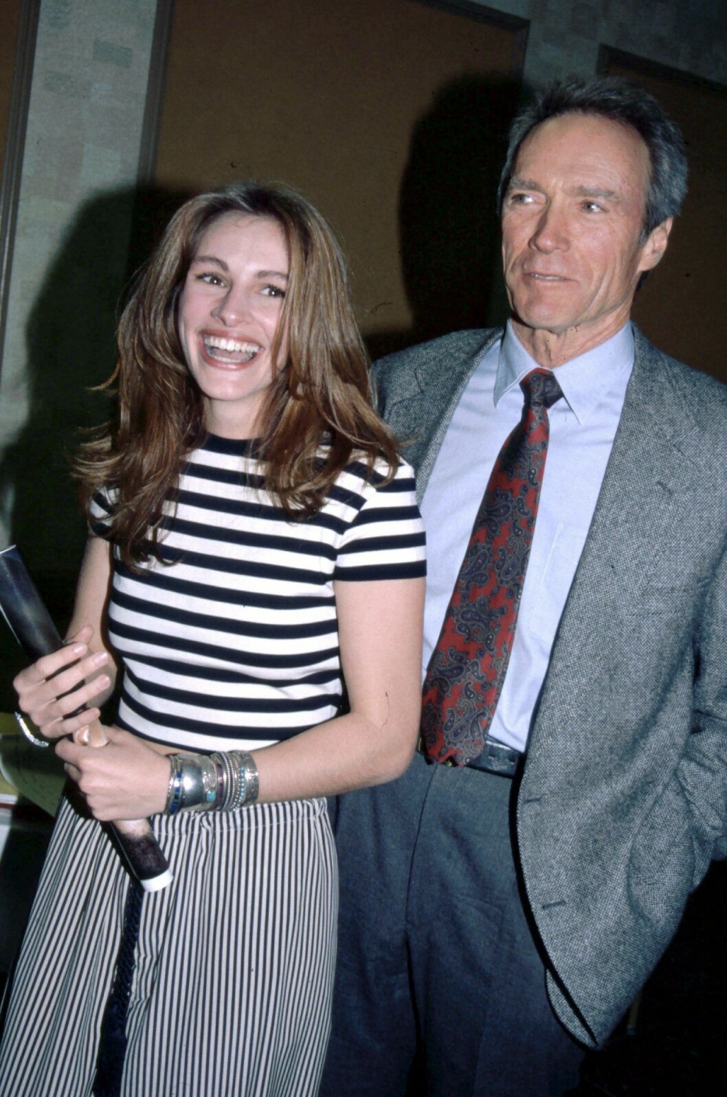 Julia Roberts och Clint Eastwood 1993 på Warner Bros lunch.