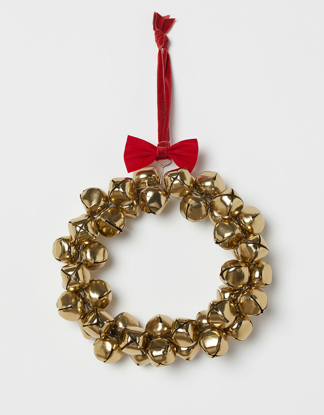 Julkrans med bjällror och snöre i sammet från H&M Home 2019