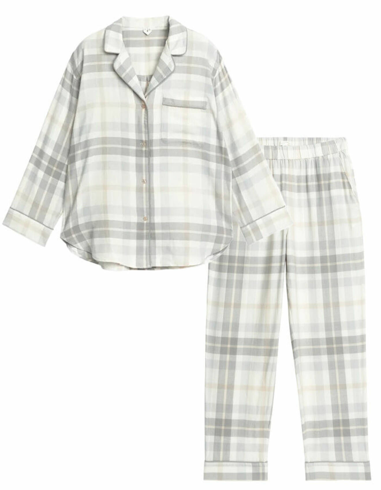 matchande pyjamasset med byxor och skjorta i ekologisk bomull från Arket