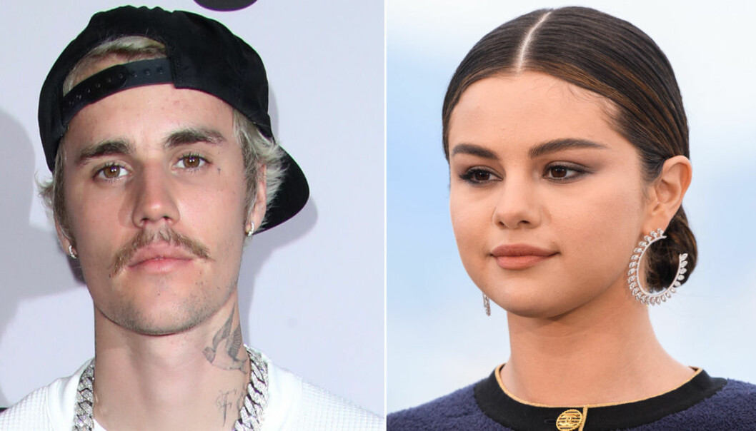 Närbilder på Justin Bieber och Selena Gomez