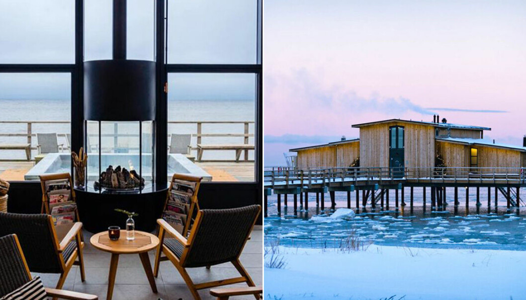 relax med brasa och badhuset vintertid