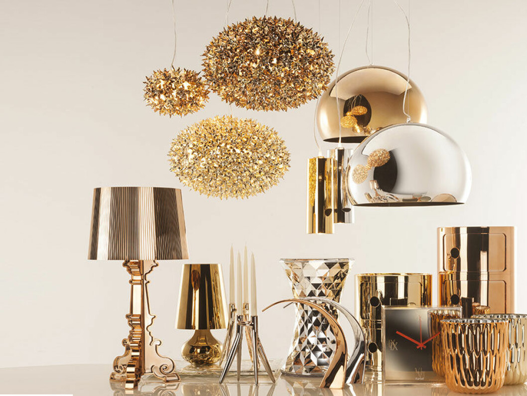 Att blanda höga och låga material – som till exempel plast och guld – kommer allt mer under 2016. Bild från <a href="http://www.kartell.com/gb" target="_blank">Kartell</a>. kartell