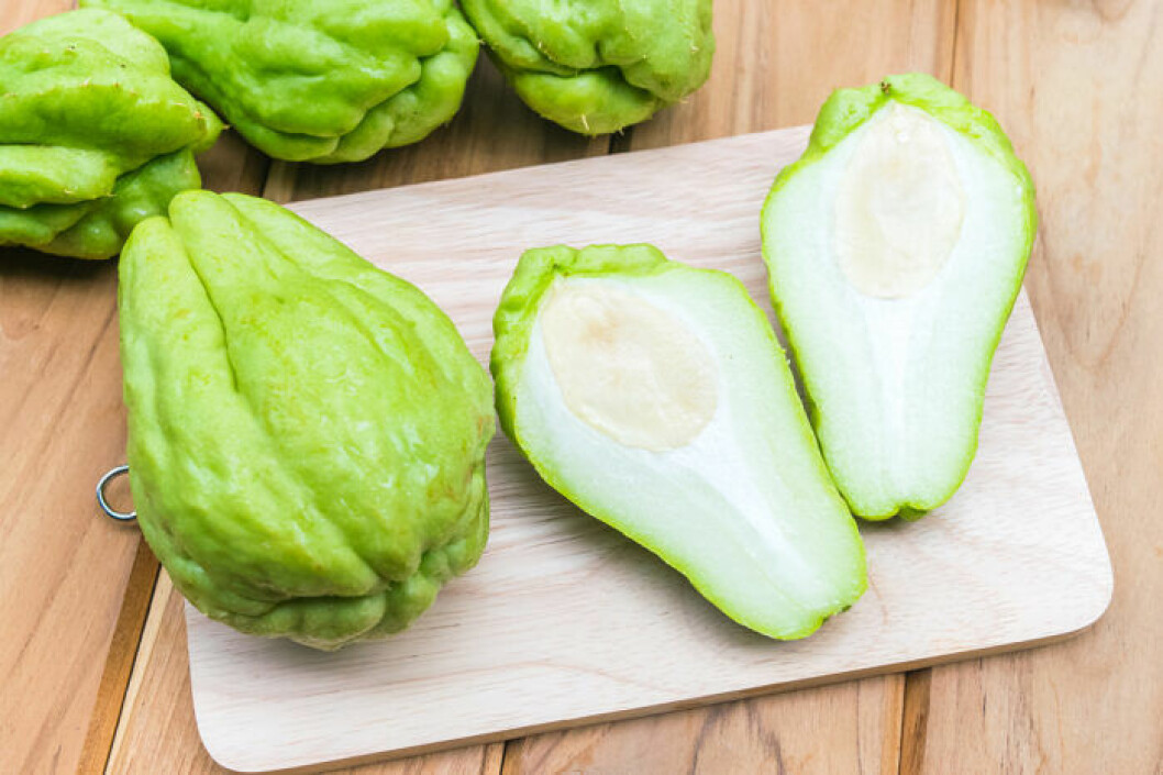 Kayote/Chayote kallas även pärongurka eller grönsakspäron. Foto: IBL Kayote/Chayote kallas även pärongurka eller grönsakspäron.