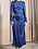 Klädkod smoking kvinna - blå satinklänning från Wakakuu Icons