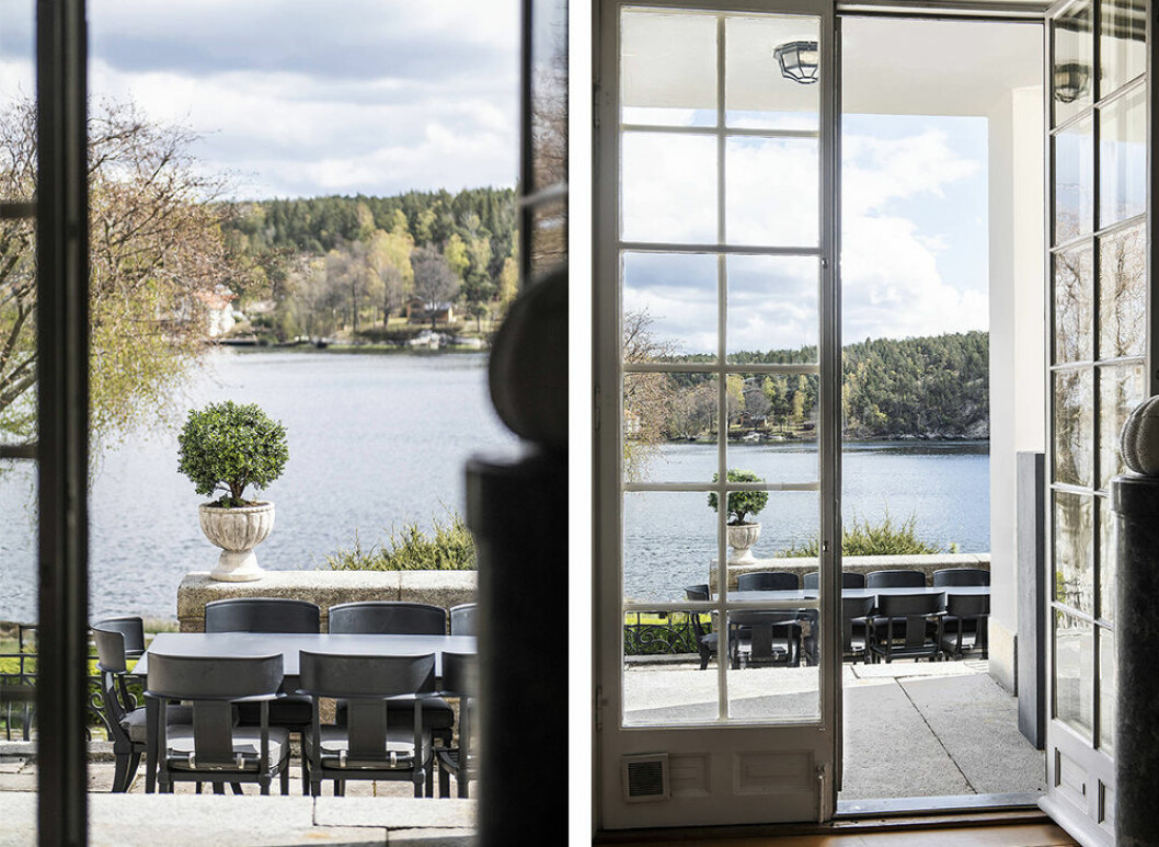 Från lägenheten har man direkt utsikt över vattnet. Utsikt från villa klippudden på lidingö