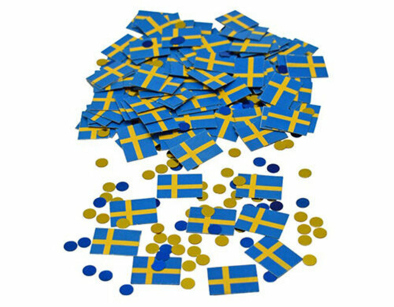 konfetti med svenska flaggan