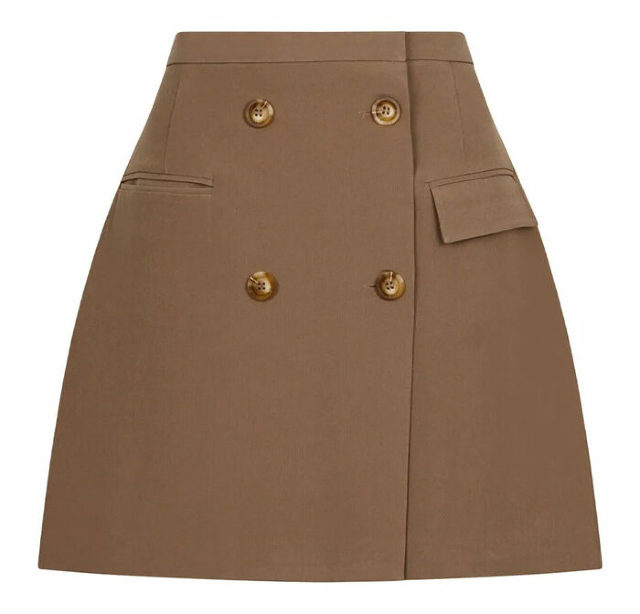 kort brun kjol med knappar från Neo Noir