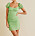 kort klänning grön puffärm