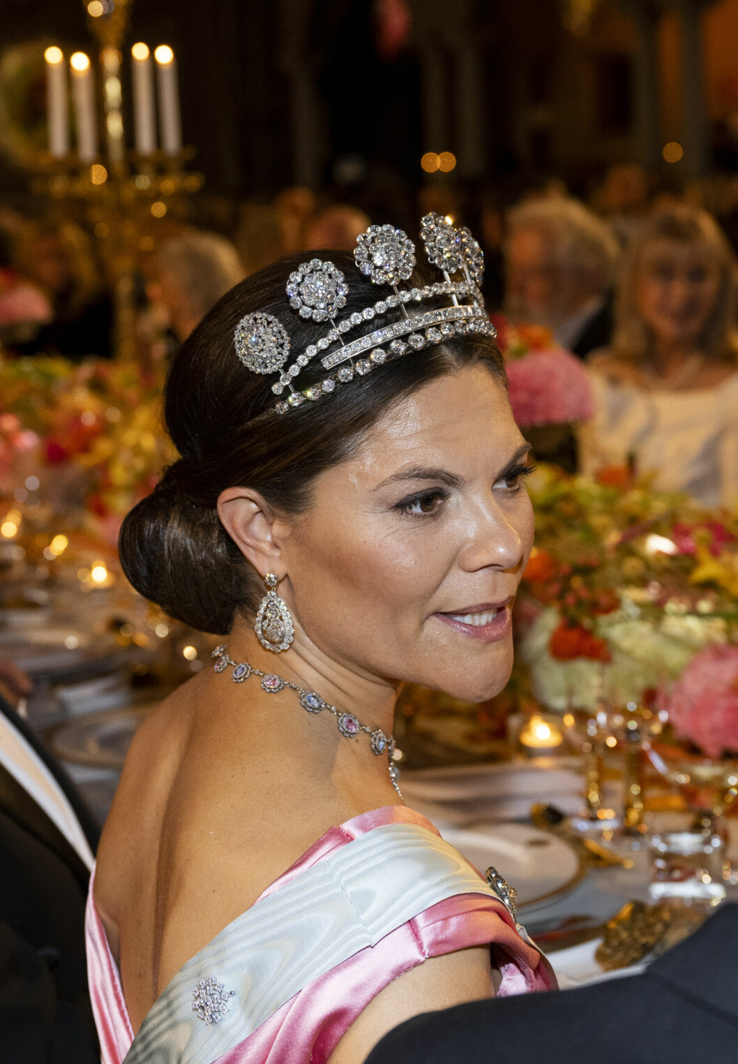 Kronprinsessan Victoria under Nobelbanketten i Stadshuset