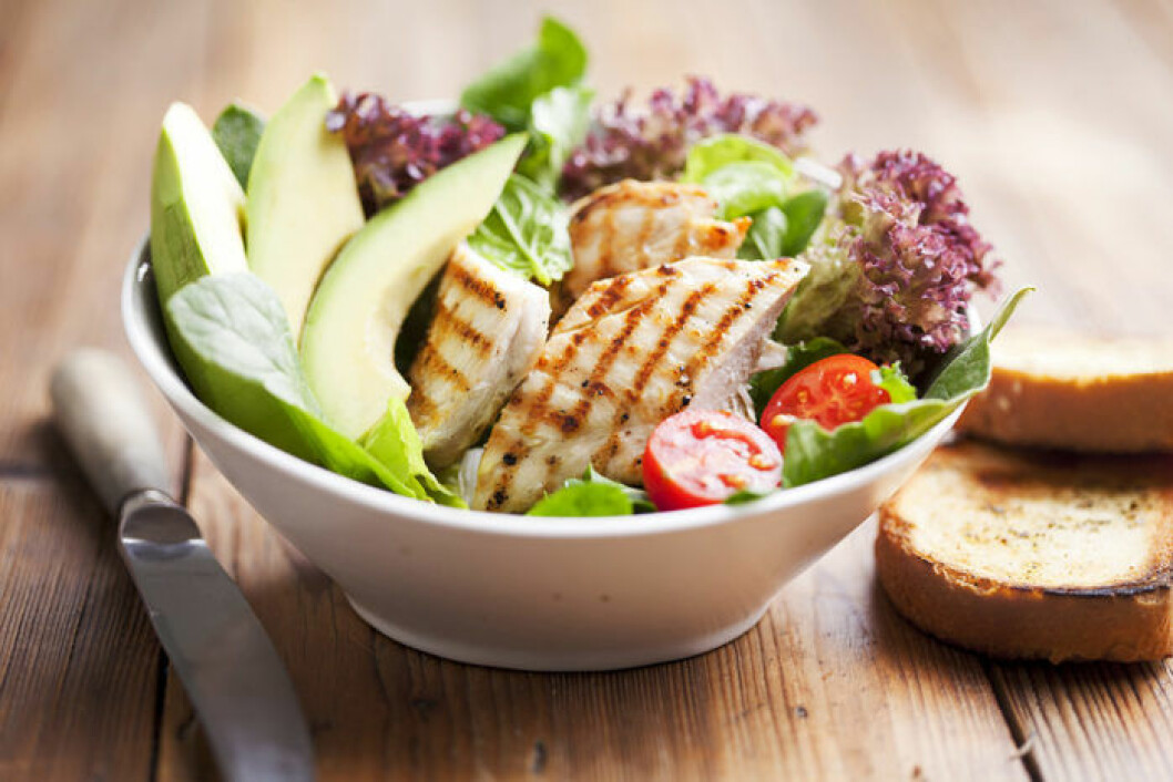 Kycklingsallad med avokado. Kycklingsallad med avokado.
