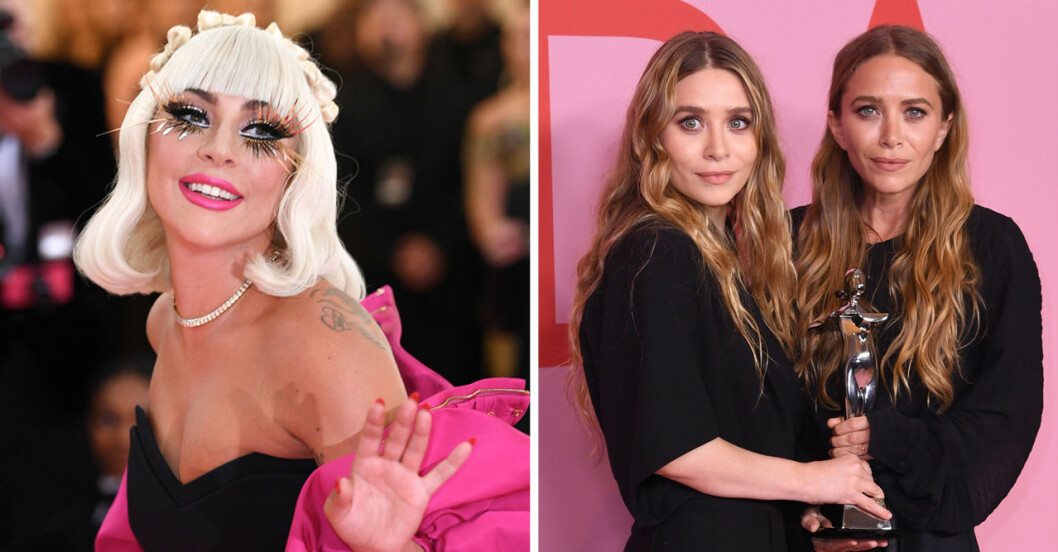 Lady Gaga och tvillingarna Mary Kate & Ashley Olsen fyller alla 34 i år. Lady Gaga och Mary Kate och Ashley Olsen på röda mattan