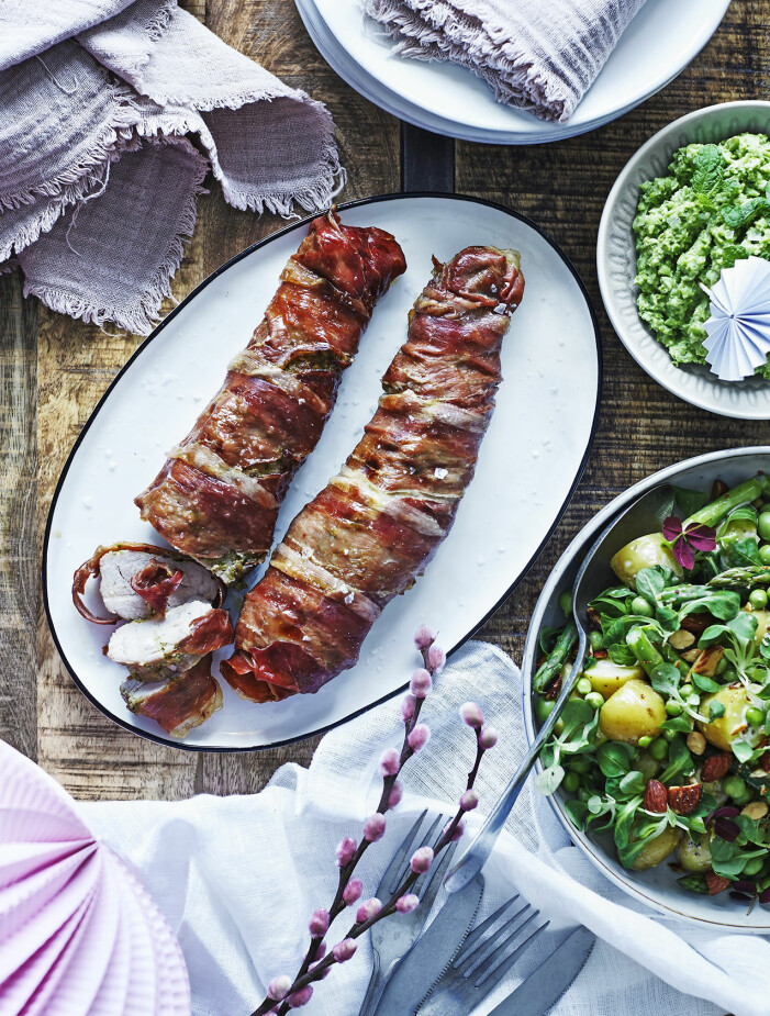 Laga parmalindad fläskfilé med pesto