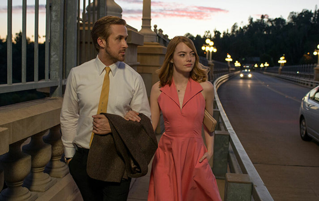 Skådespelarna från La La Land. Emma Stone och Ryan Gosling