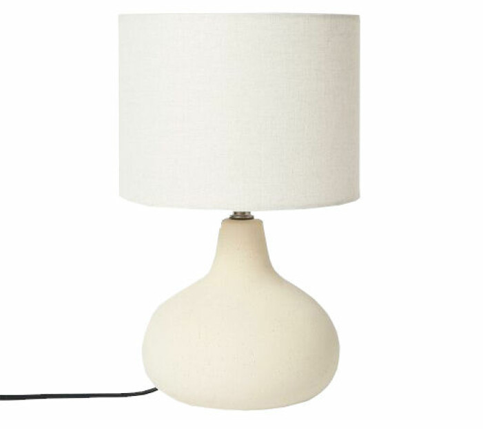bordslampa med skärm i linne