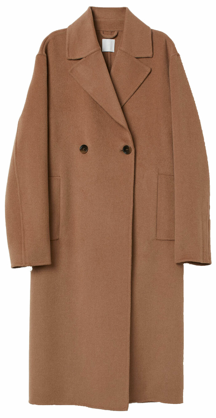 Lång kappa i mörkbeige från H&M