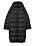 svart lång vadderad jacka i avslappnad passform och reglerbar kardborreslejf från H&amp;M
