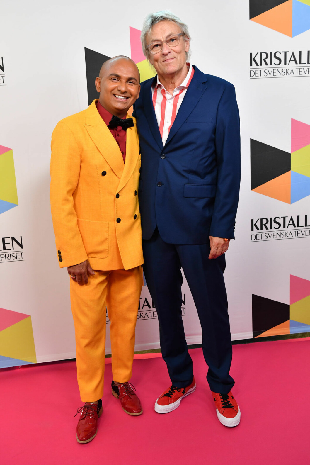 Lars Lerin och Manoel Marques. Lars Lerin och Manoel Marques på röda mattan på Kristallen 2019