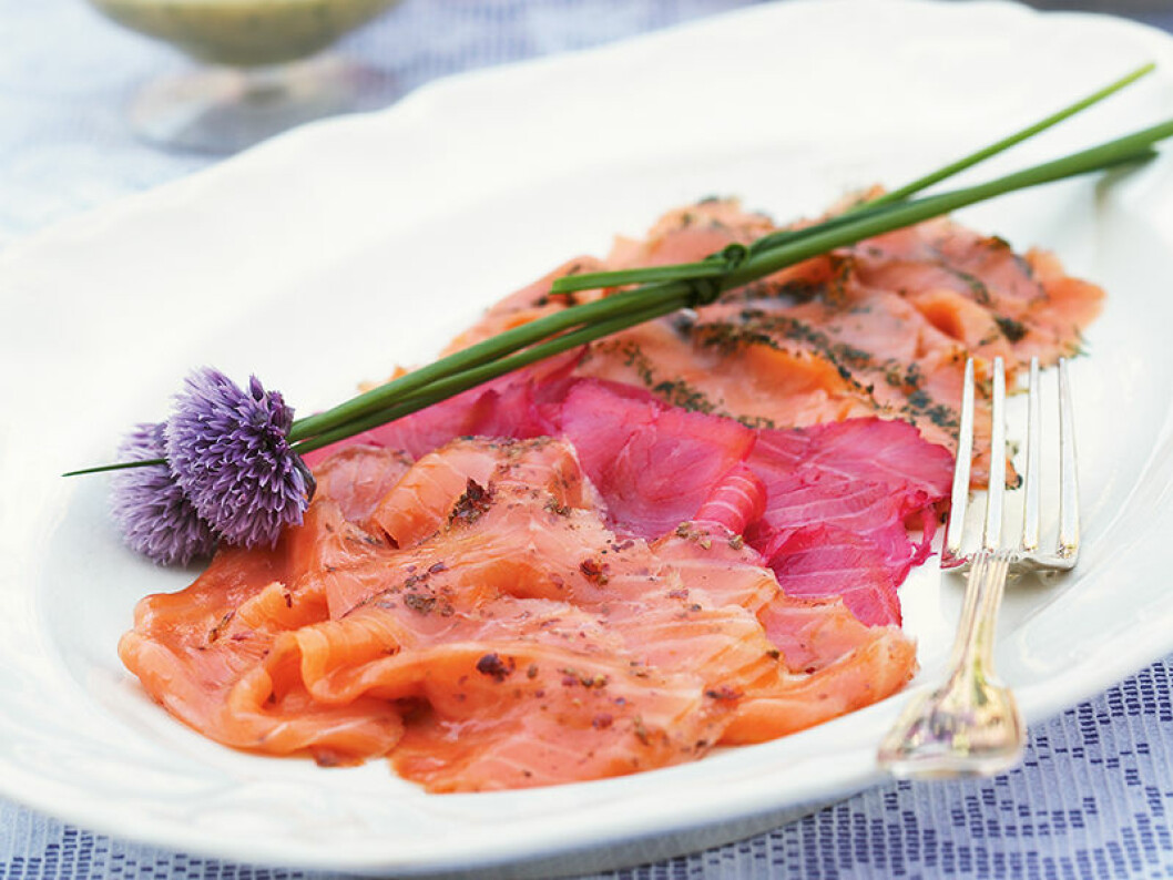 Gravad lax på 3 olika sätt.