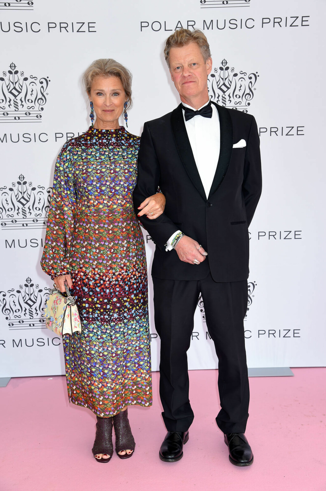 Lena Endre och Martin Wickström. Lena Endre och Martin Wickström på rosa mattan på Polarpriset 2019