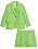 limegrön linnekostym med shorts för dam