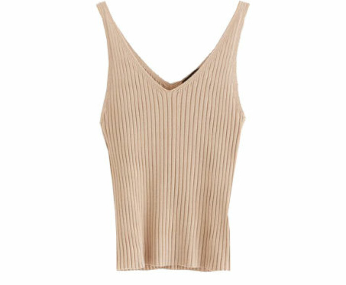 beige stickat linne