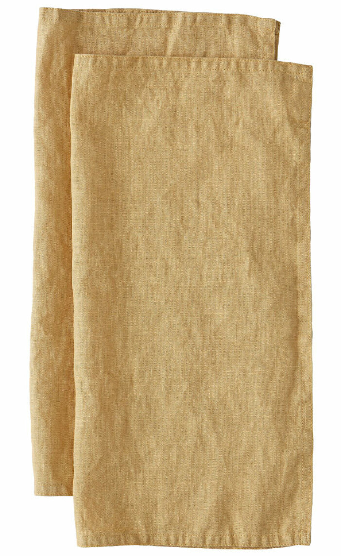 gula linneservetter från ellos