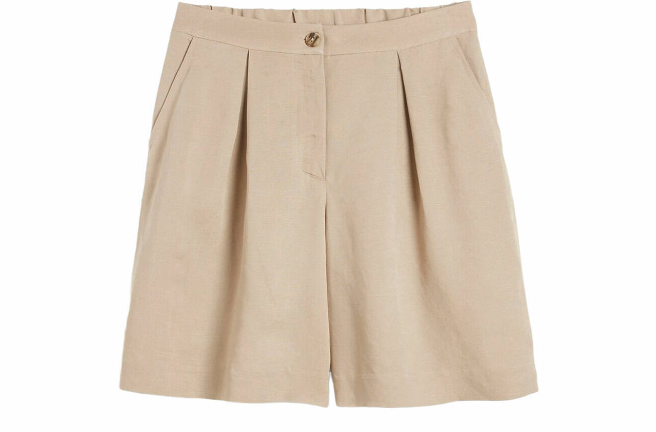shorts i linne med knappar från kappahl