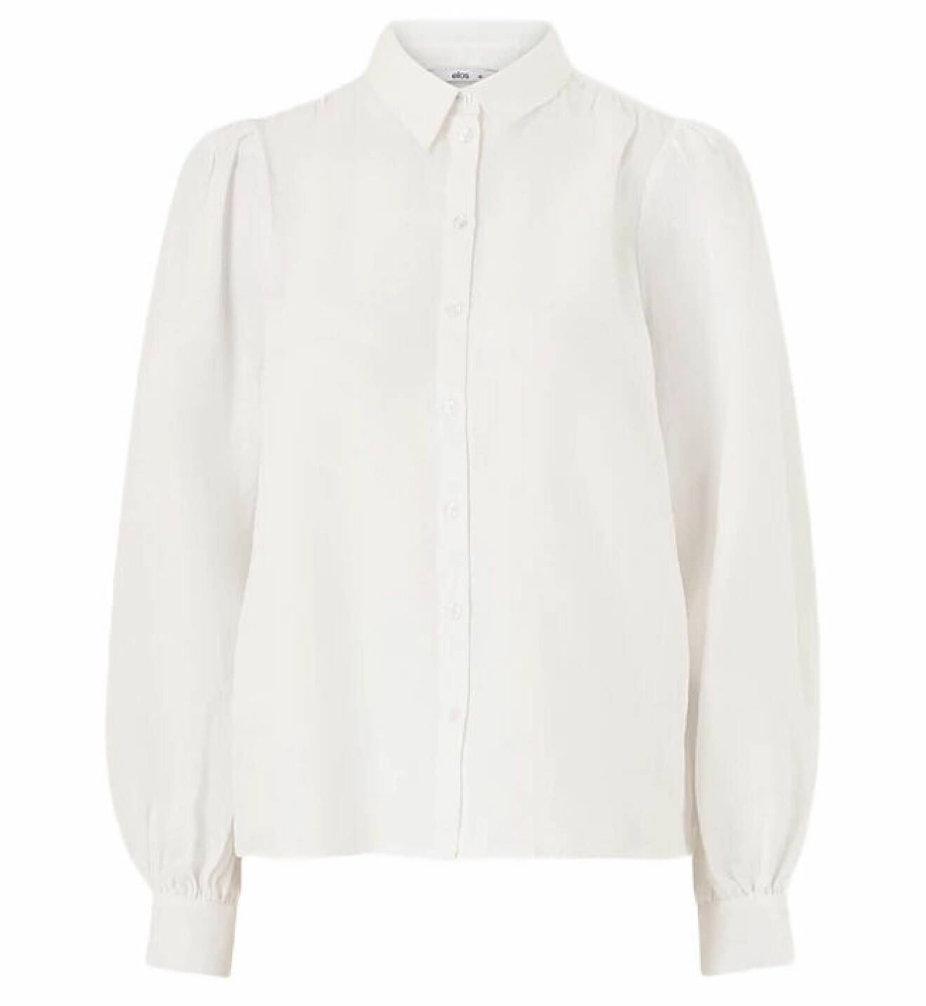 vit skjorta i linne med puffärmar