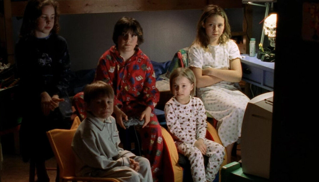 Några av barnen i filmen – Tomten är far till alla barnen. Lisa Ambjörn, Tin Love Carlsson, Ester Sjögren, Sally Frejrud Carlsson