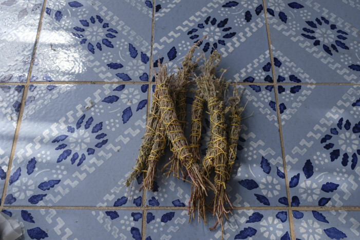 Jag odlar egna örter att krydda mat och dryck med. Salvia binds till rökbuketter som jag använder innan meditation och yoga. Salvia binder Johanna till rökbuketter som används innan meditation och yoga.