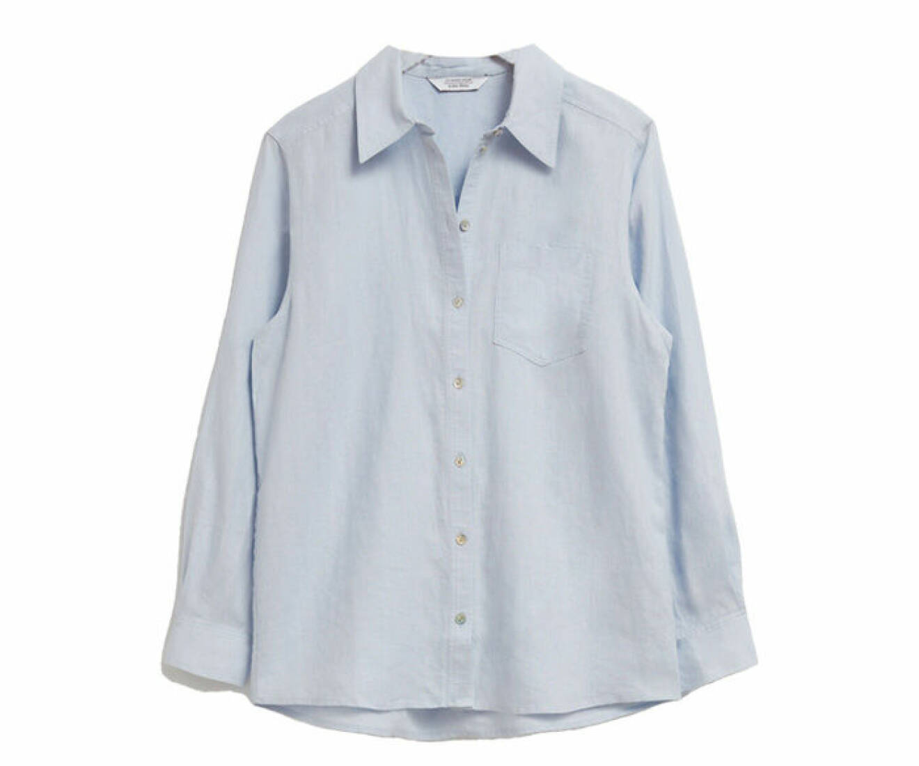 ljusblå skjorta i linne med bröstficka fram och knappar framtill från &amp; Other Stories