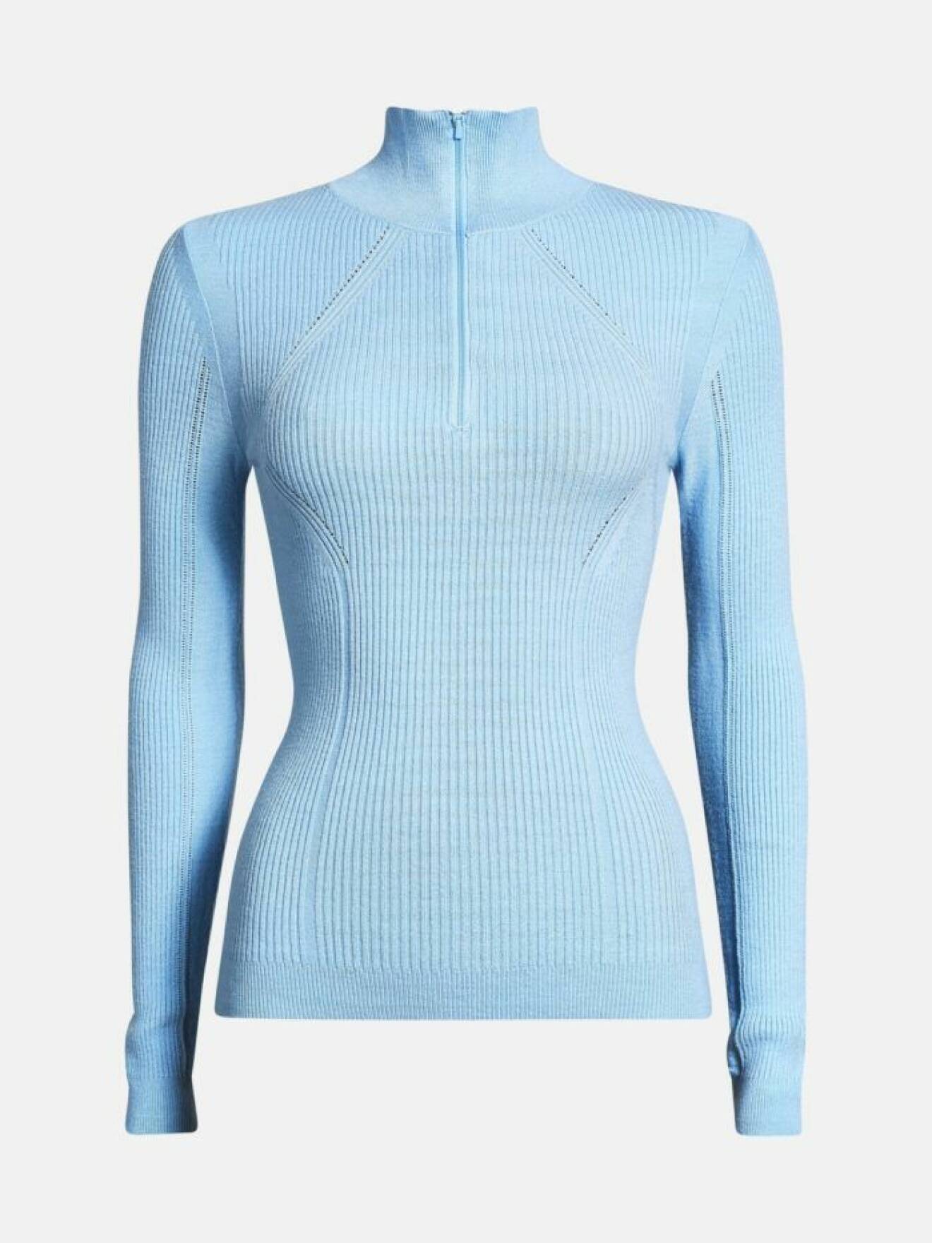 Ljusblå stickad tröja till skidresan för dam 2019/2020