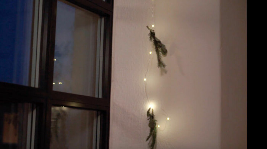 Ljusslingor med granris