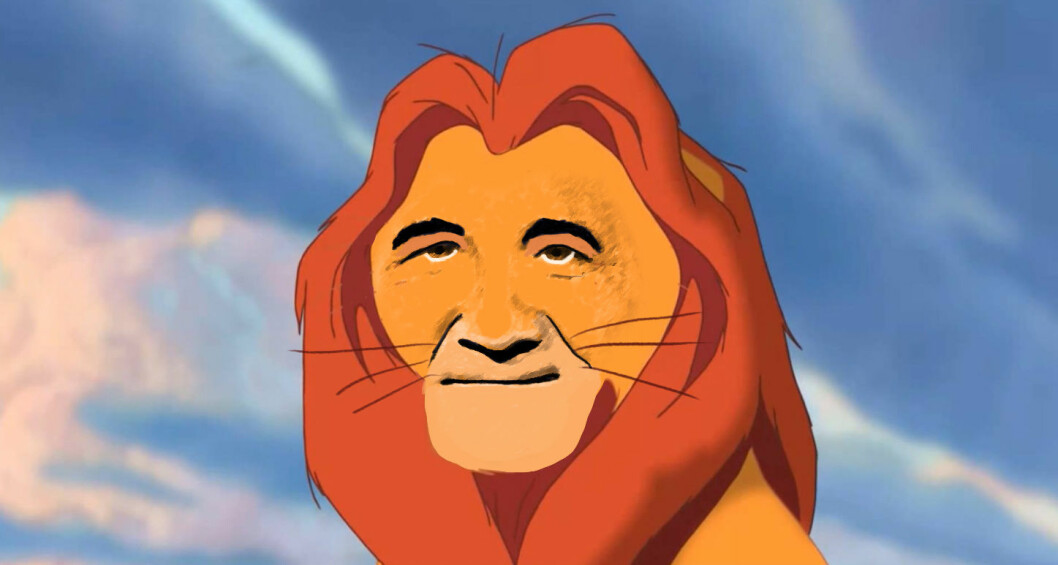 Mufasa är lika mycket socialdemokrat som Stefan Löfven. Foto: IBL/Disney (OBS bilden är ett montage) Mufasa i Lejonkungen som Stefan Löfven.