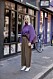 Streetstyle från London Fashion Week, lila tröja