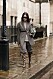 Streetstyle från London Fashion week, grå look med kavaj, polo och kostymbyxor.