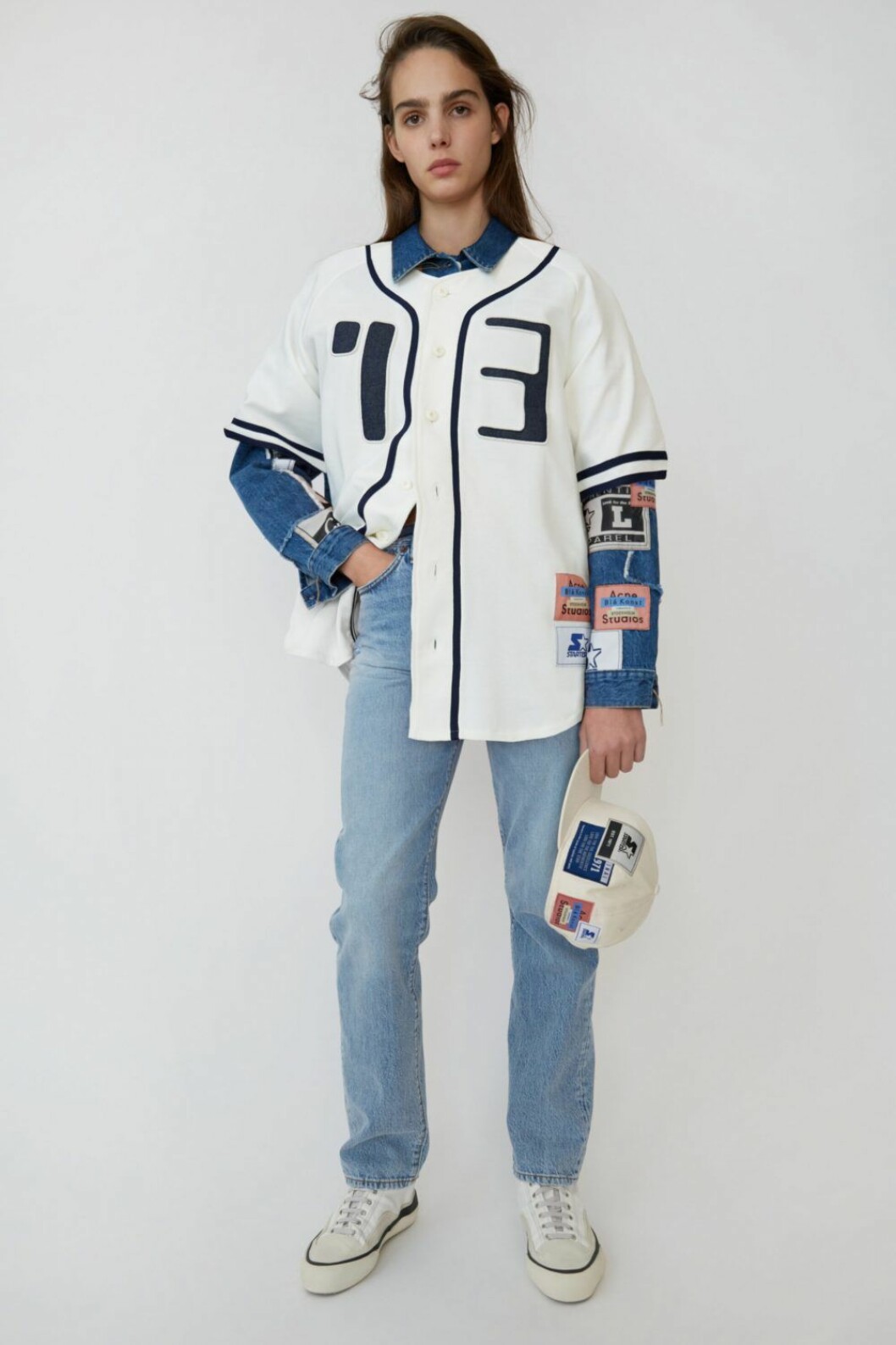 Jersery-tröja och jeans från Acne Studios x Starter.