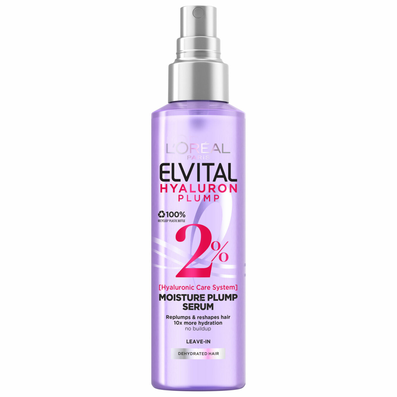 L'Oréal Paris Elvital Hyaluron Plump Leave-In Spray återfuktar håret och gör det mjukt och glansigt
