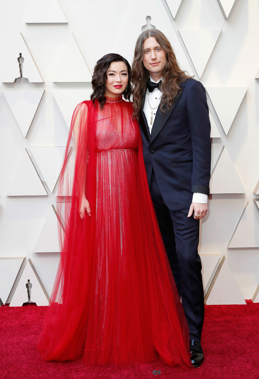 Ludwig Göransson och Serena McKinney. Ludwig Göransson och Serena McKinney på Oscarsgalan 2019