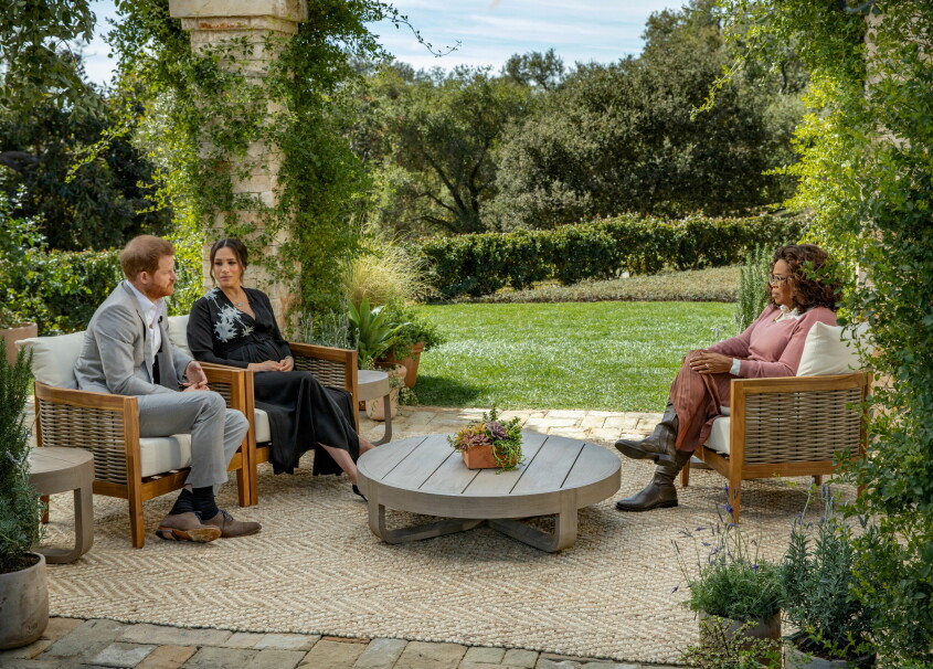 Meghan och Harrys kända intervju med Oprah Winfrey släpptes i mars 2021 och var den första edfter att ha lämnat kungahuset. Meghan Markle och prins Harrys intervju med Oprah Winfrey.
