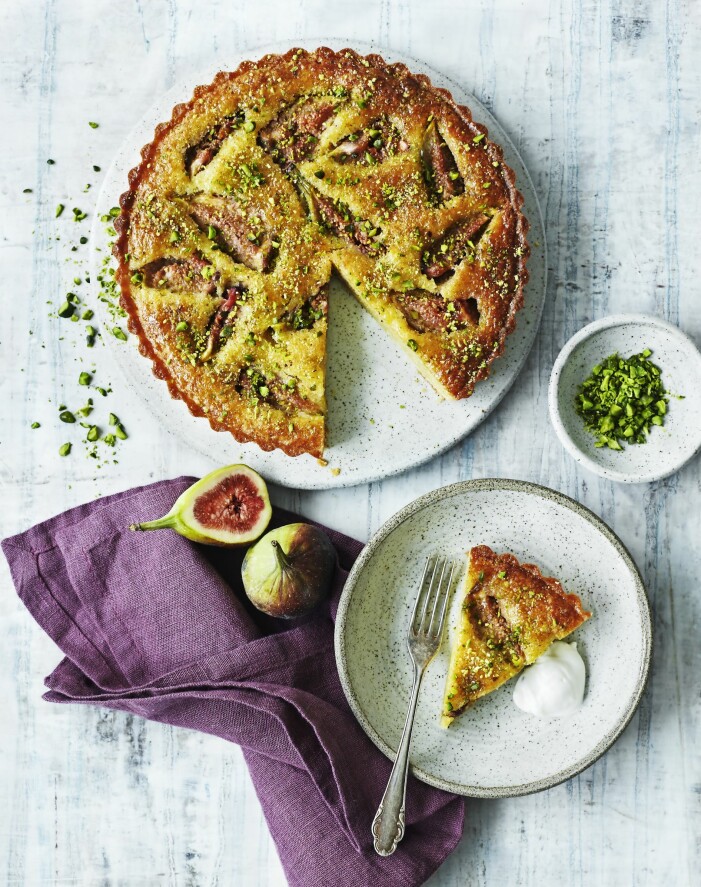 mandeltarte med fikon