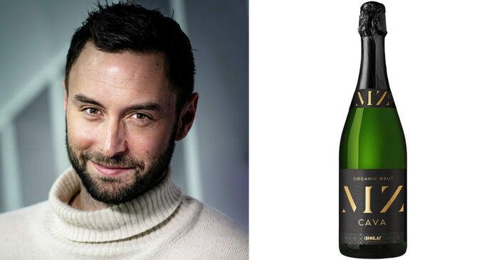 Måns Zelmerlöw och en flaska bubbel